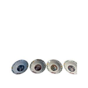 4 Kellogs Cornflake cereal bowls 1996 series:  Eat Trunkful/ Stuffed/Sweetheart/